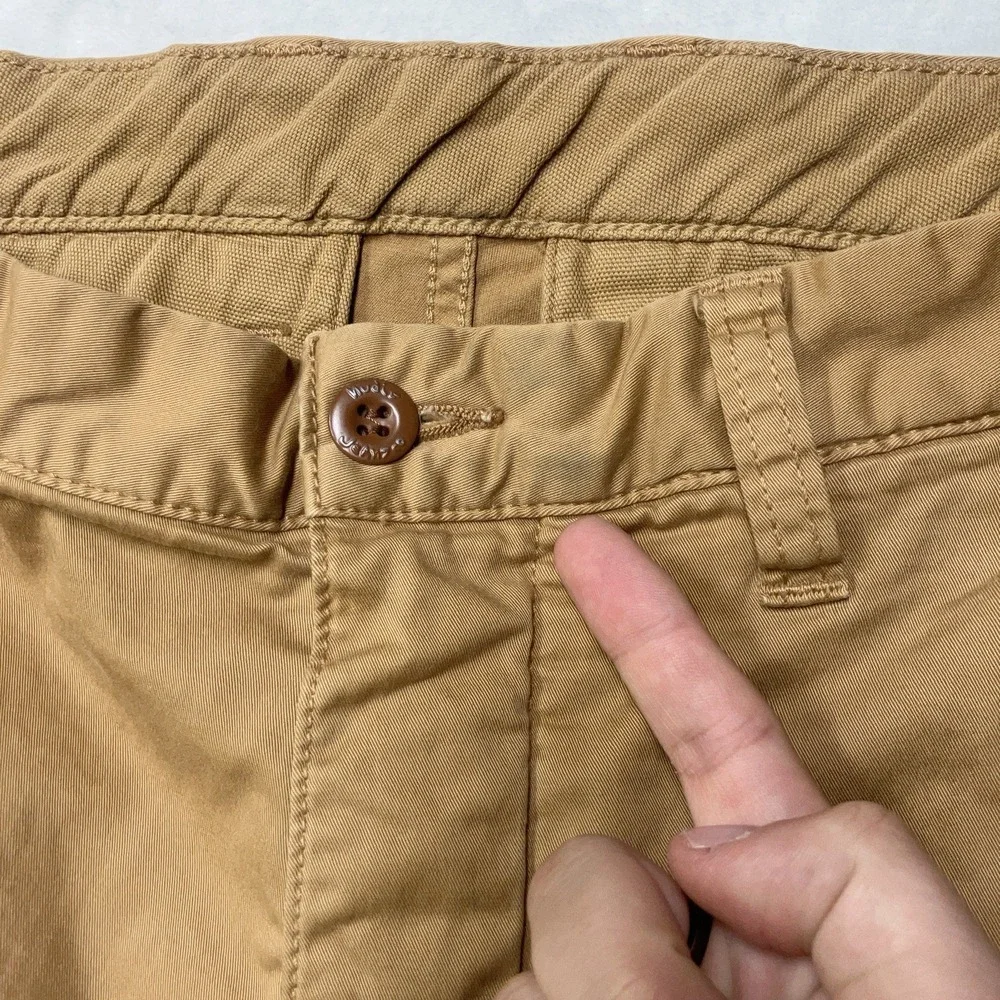 Nudie Jeans Co Luke Chino Shorts Mens 30 Fit 32 Camel Brown Camp Cotton 1010817